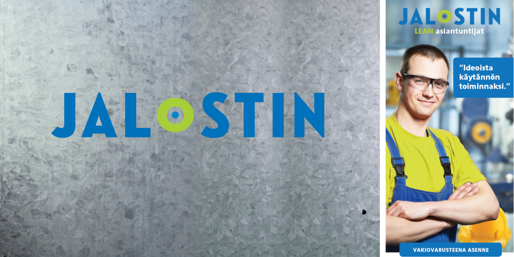 Jalostin brand visuals. logo and a fair rollup.